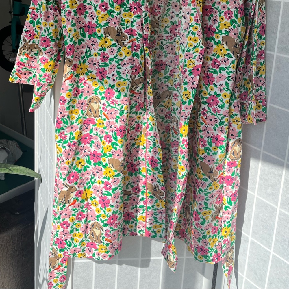 Printfresh robe, NWT. Floral Print Robe with Bunny Design. Size S/M - Picture 6 of 10
